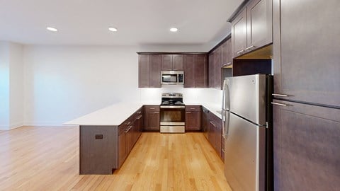Floor plan for 1 bed, 1 bath, 708 sqft